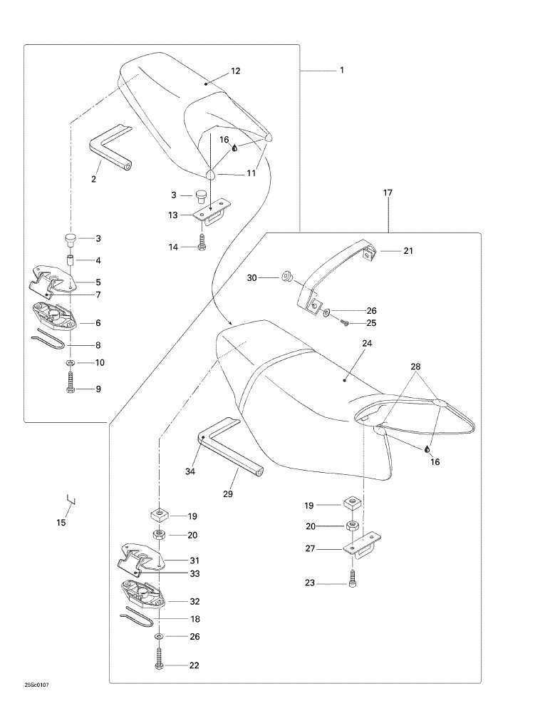 Fits 2000-2007 Sea-Doo Watercraft Socket Head Screw M6, Scotch Grip, OEM Part # 205961660