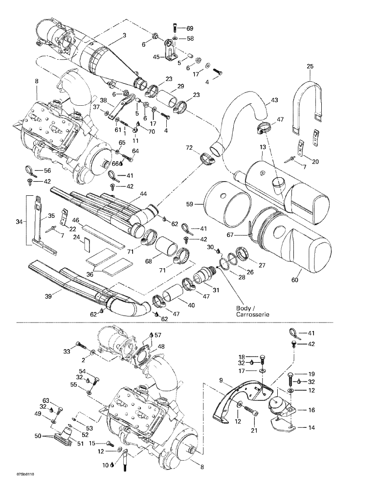 Fits 1999-2001 Sea-Doo GSX RFI, 5549 / GSX RFI, 5637/5638/5652/5829 / GSX RFI, 5645/5654 Exhaust Hose, OEM Part # 274000725