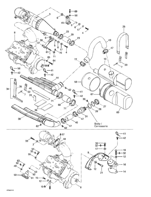 Fits 1999-2001 Sea-Doo GSX RFI, 5549 / GSX RFI, 5637/5638/5652/5829 / GSX RFI, 5645/5654 Exhaust Hose, OEM Part # 274000725