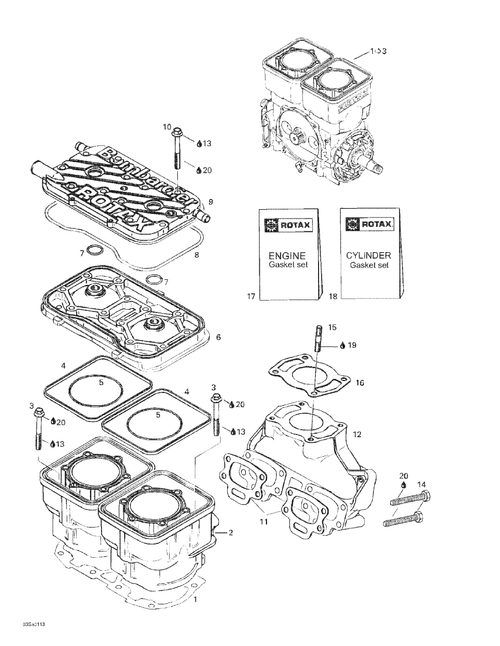 Fits 1996-2005 Sea-Doo Boats Gasket Cylinder 0.6 Mm, OEM Part # 420931403