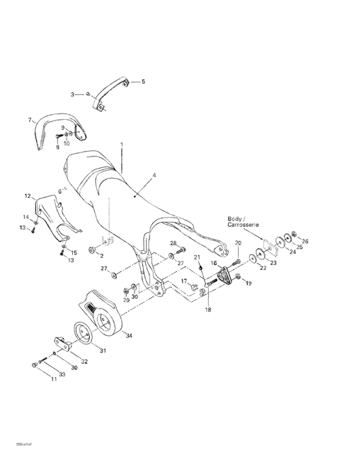 Fits 1997-2004 Sea-Doo Marine Parts LH Frame Cover, OEM Part # 269000432