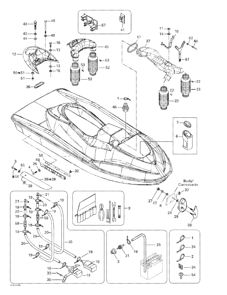 Fits 2000-2003 Sea-Doo Marine Parts LH Sponson, OEM Part # 292000617
