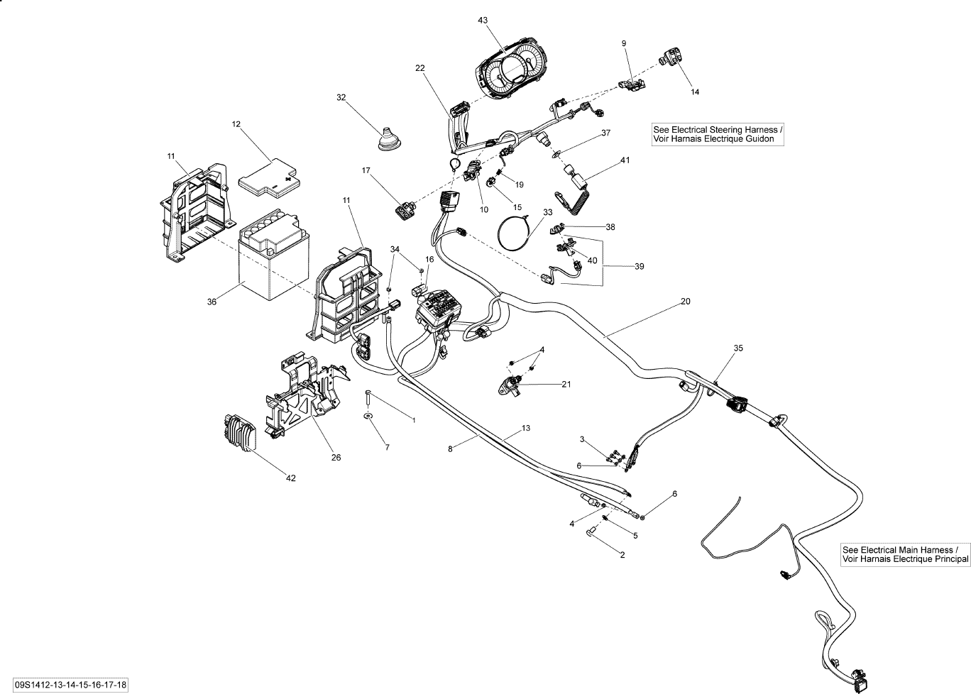 Fits 2014 Sea-Doo GTI LTD 155 / WAKE 155 Wiring Harness Ass Y, OEM Part # 278003079