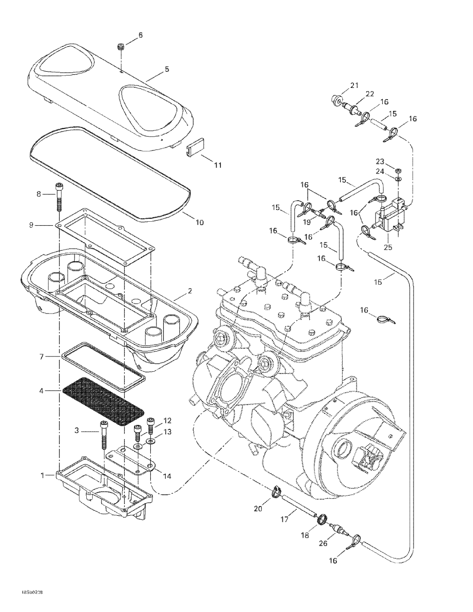 Fits 1998-5666 Sea-Doo Watercraft Arrest Housing, Black, OEM Part # 273000229
