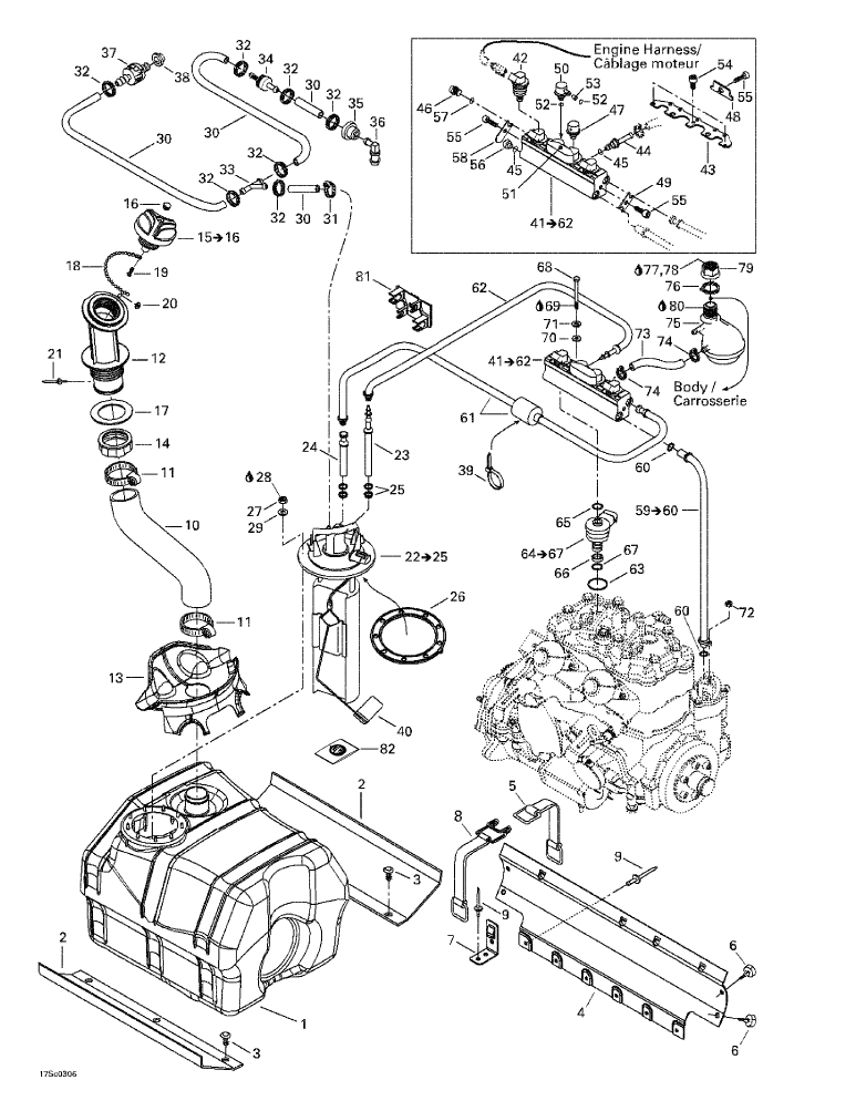 Fits 2003-2004 Sea-Doo XP DI / XP DI, 6130/6131 Fuel Feeding Hose Ass Y, OEM Part # 275500629