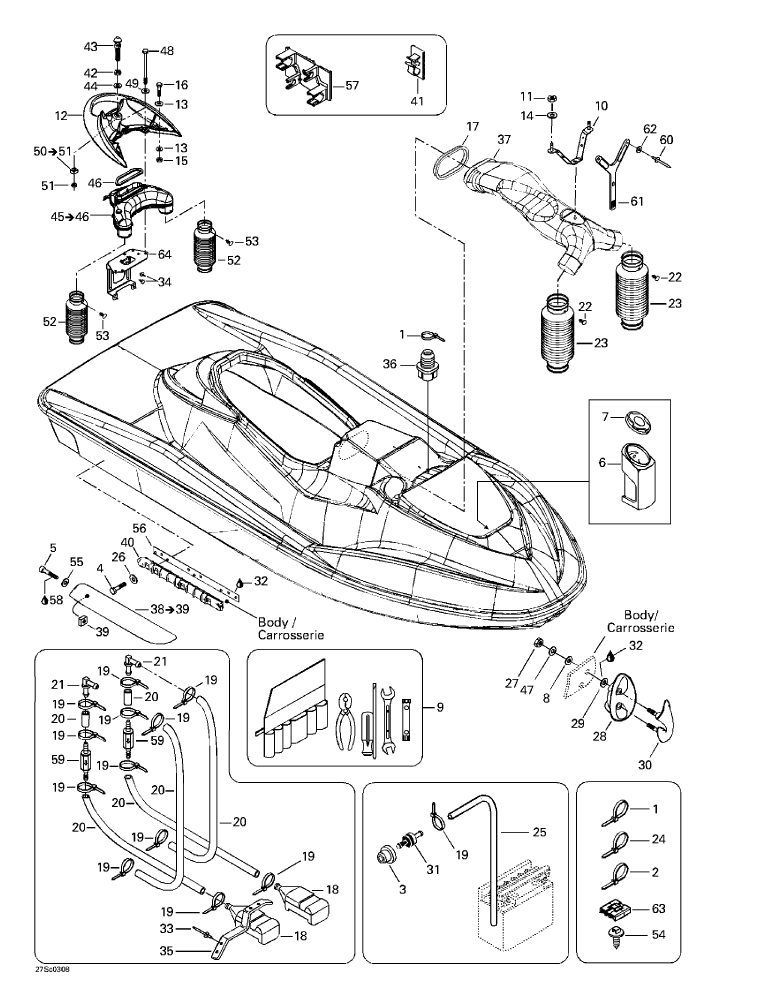 Fits 2003-2005 Sea-Doo Watercraft Baffle Seal, OEM Part # 293200088