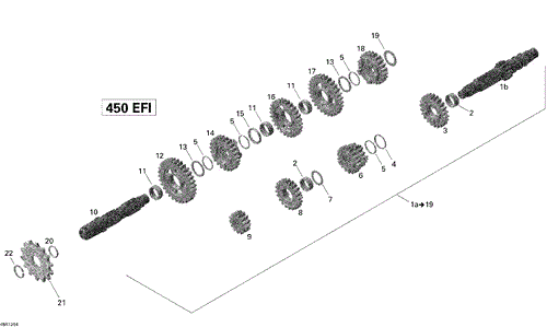 Can-Am - OEM schematic diagram - Part # 2572-420435050 - 05- Gear Box - Ref # 12