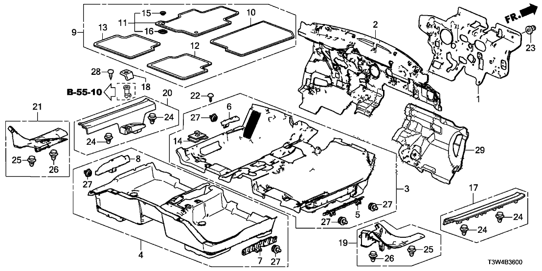 Honda New 2014-2015 Fits Honda Accord Hybrid Ins,Dashboard, Part # 74260-T3Z-A00