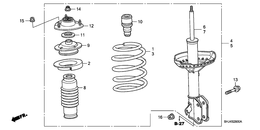 Honda New 2007 Fits Honda Odyssey Spring, Right Front (Light Blue), Part # 51401-SHJ-A35
