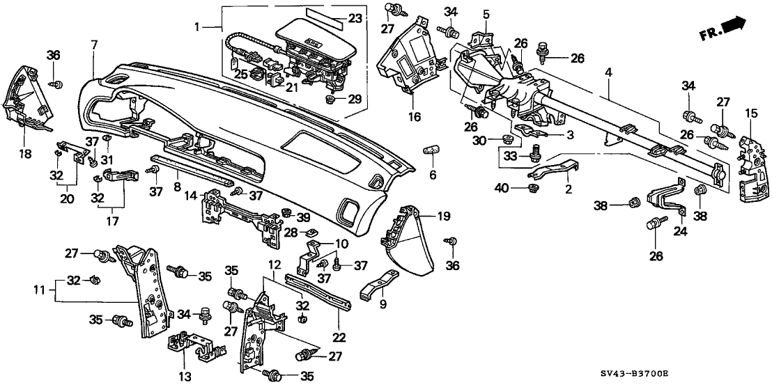 Honda New 1994-1997 Fits Honda Accord Cover, Instrument *G38L* (Passenger Side) (JADE GREEN), Part # 77215-SV4-A01ZA