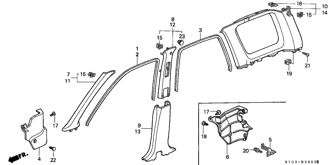 Honda New 1998-2001 Fits Honda CR-V Bracket, Cowl Side, Part # 83113-S10-A10