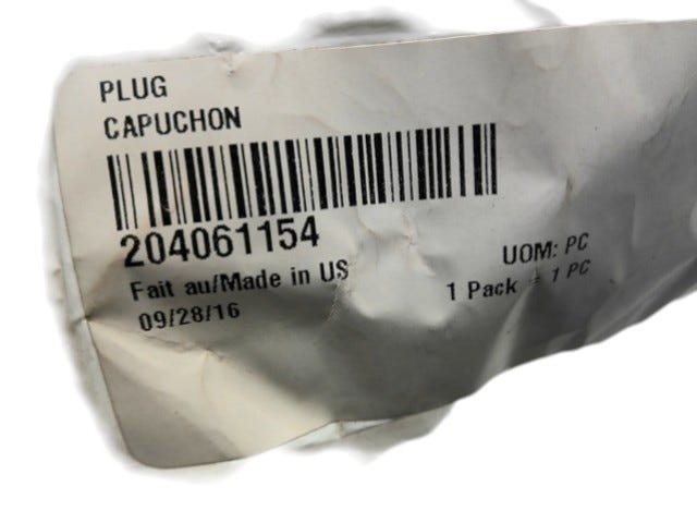 Fits 2008-2011 Sea-Doo 210 Wake 310 / 210 Wake 430 PLUG, OEM Part # 204061154