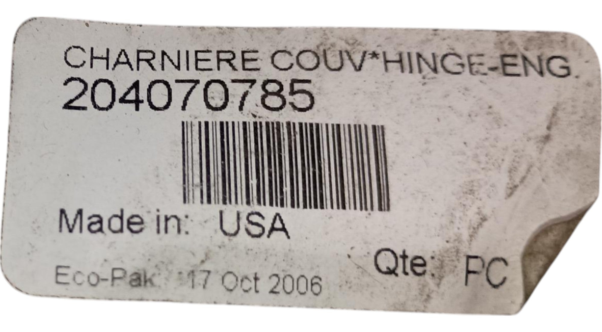 2000-2009 Fits Sea-Doo Scic/ Islandia SE 430 Eng Cvr Hinge, OEM Part # 204070785 - Vintage image