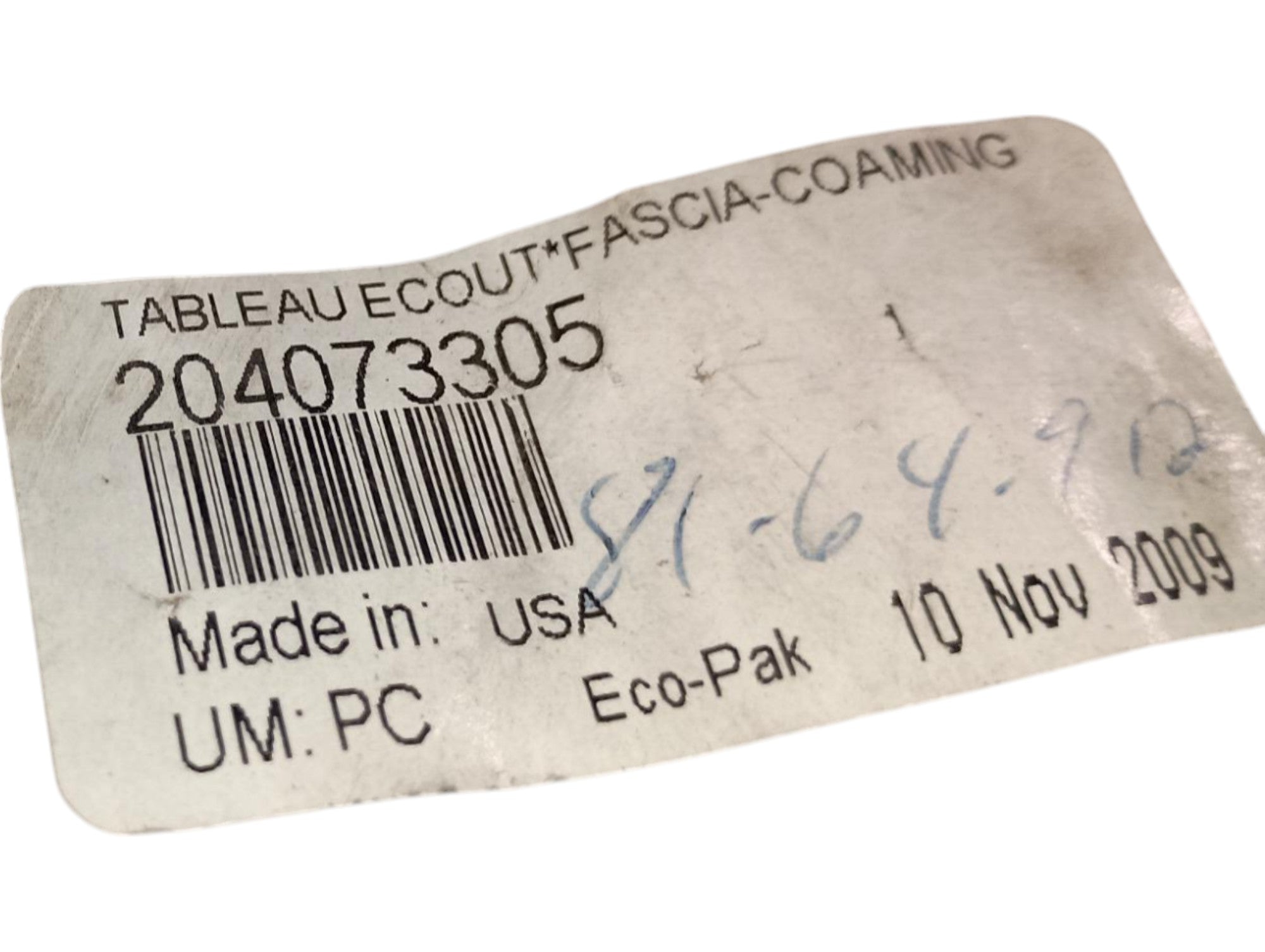 2009-2012 Fits Sea-Doo SE 430 Fascia-Coaming/ Port, OEM Part # 204073305 - Vintage image