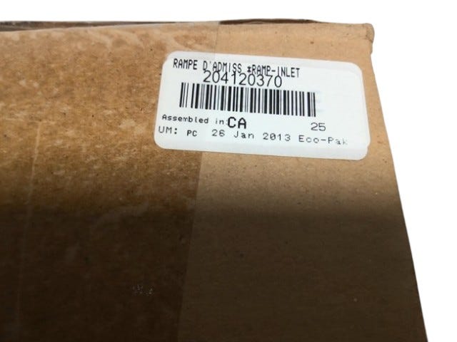 Fits 2009-2012 Sea-Doo 180 Challenger & Challenger SE 215 / 180 Challenger SE 260 Inlet RAMP, OEM Part # 204120370