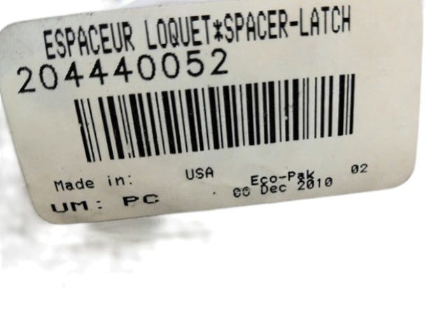 Fits 2009-2010 Sea-Doo 230 Challenger 310 / 230 Challenger SE 430 Latch Spacer, OEM Part # 204440052