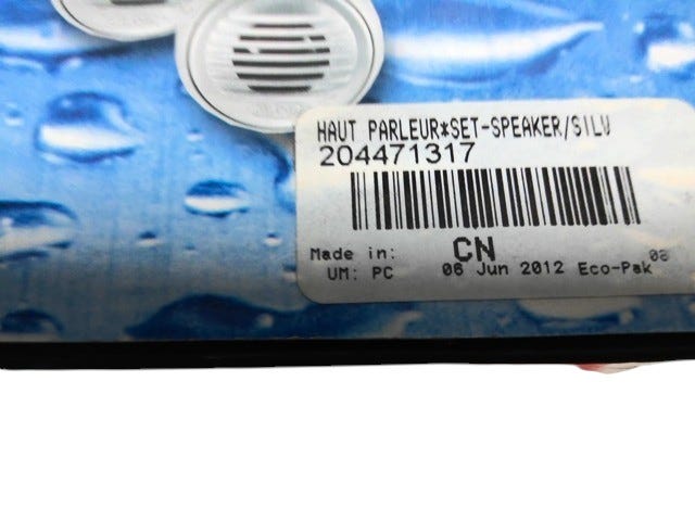 Fits 2012 Sea-Doo 230 Challenger & Challenger SE 310 / 230 Challenger SE 430 Speaker SET Silver, OEM Part # 204471317