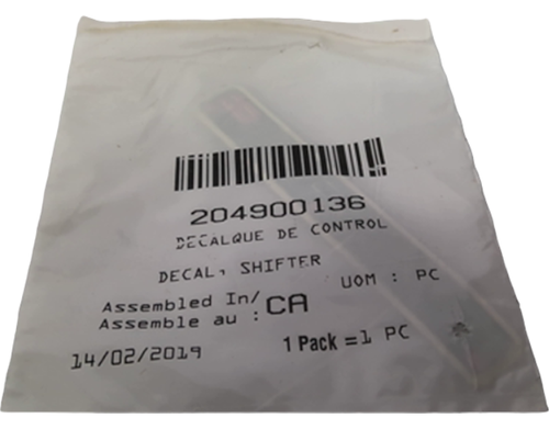 Sea-Doo Decal Shifter, OEM Part # 204900136