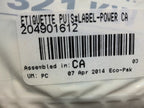 2006-2011 Fits Sea-Doo SE 310 Power Capacity Label, OEM Part # 204901612 - Vintage image