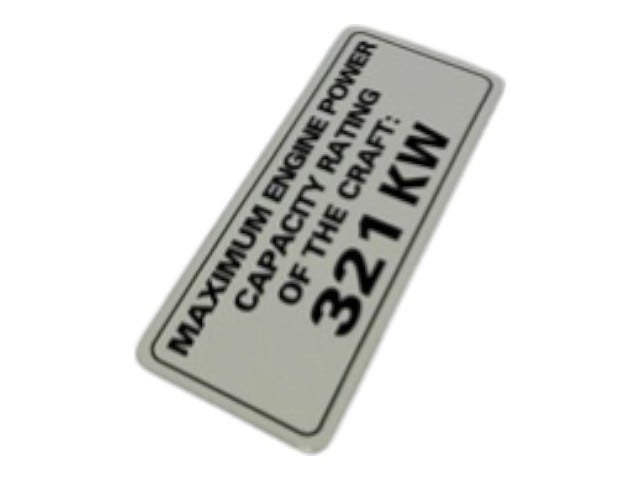 Fits 2006-2011 Sea-Doo 210 Challenger 310 / 210 Challenger SE 310 Power Capacity Label, OEM Part # 204901612
