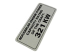 Fits 2006-2011 Sea-Doo 210 Challenger 310 / 210 Challenger SE 310 Power Capacity Label, OEM Part # 204901612