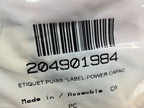 2009-2011 Fits Sea-Doo Challenger 310 Power Capacity Label, OEM Part # 204901984 - Vintage image