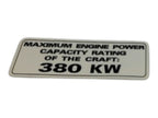 Fits 2009-2011 Sea-Doo 200 Speedster 510 / 230 Challenger 310 Power Capacity Label, OEM Part # 204901984