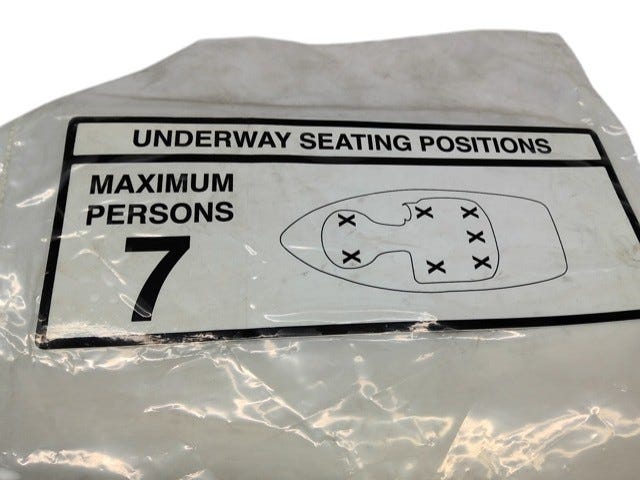 Fits 2010-2012 Sea-Doo 200 Speedster 510 Seating Label, OEM Part # 204902064