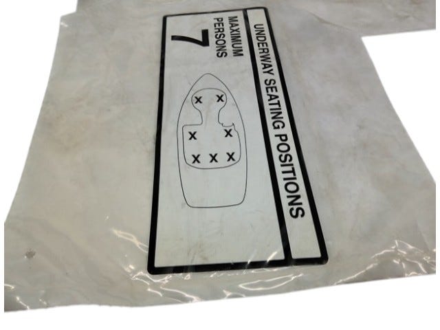 Fits 2010-2012 Sea-Doo 200 Speedster 510 Seating Label, OEM Part # 204902064