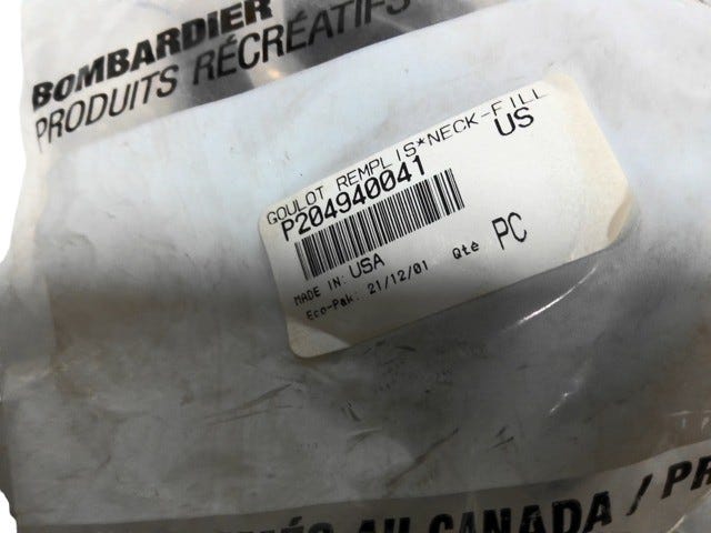 Fits 2002-2009 Sea-Doo Islandia SE 2 x 215 SCIC / Islandia SE 430 VENT NECK Filler, OEM Part # 204940041
