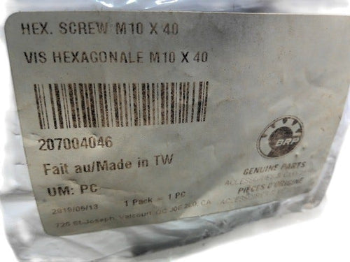 Fits 2007 Can-Am DS 650 X HEX Screw M10 X 40, OEM Part # 207004046