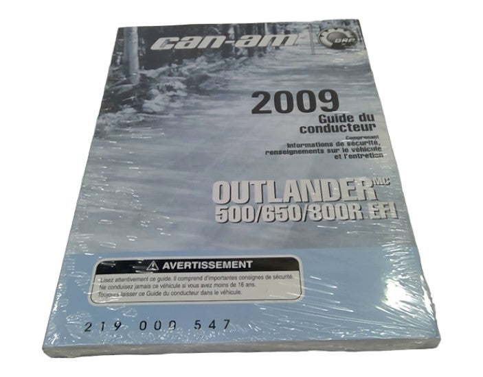 2009 Fits Can-Am Standard & X (3F9D, 3G9D) Operator Guide, OEM Part # 219000547 - Vintage image