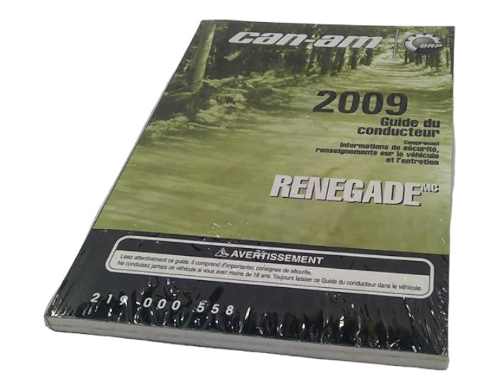 2009 Fits Can-Am Standard & X (3F9D, 3G9D) Operator Guide, OEM Part # 219000558 - Vintage image
