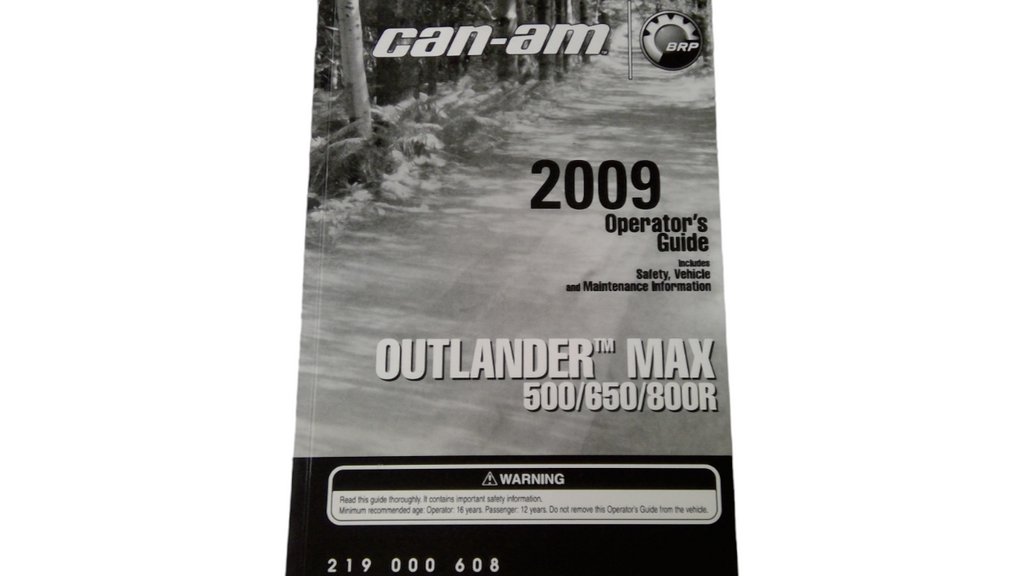 2009 Fits Can-Am Standard & X (3F9D, 3G9D) Operator Guide, OEM Part # 219000608 - Vintage image