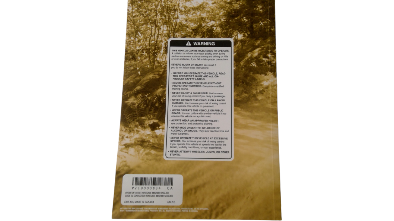 Fits BRP Operator Guide, OEM Part # 219000834 - Vintage image
