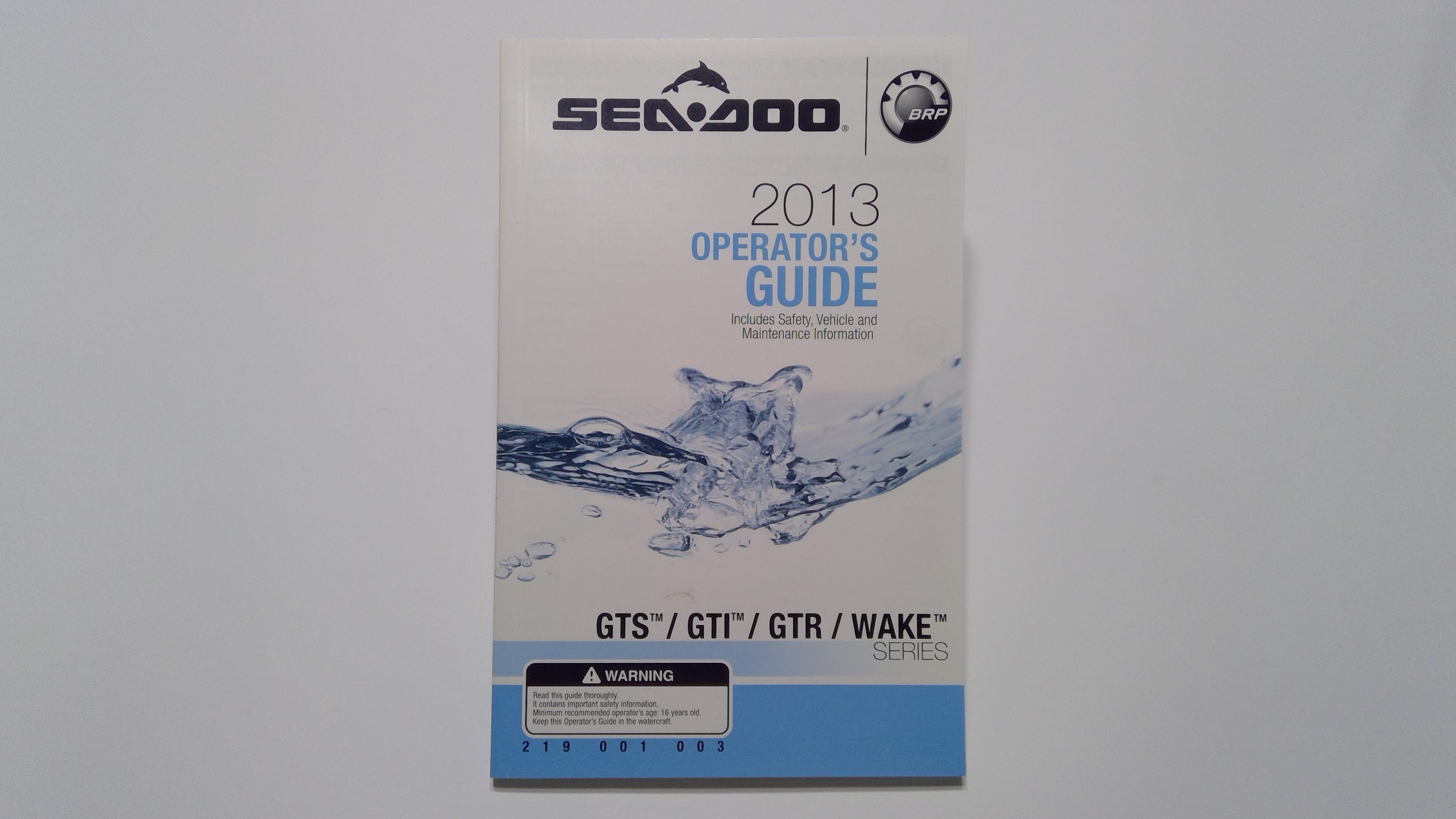 BRP Owner Guide, OEM Part # 219001003