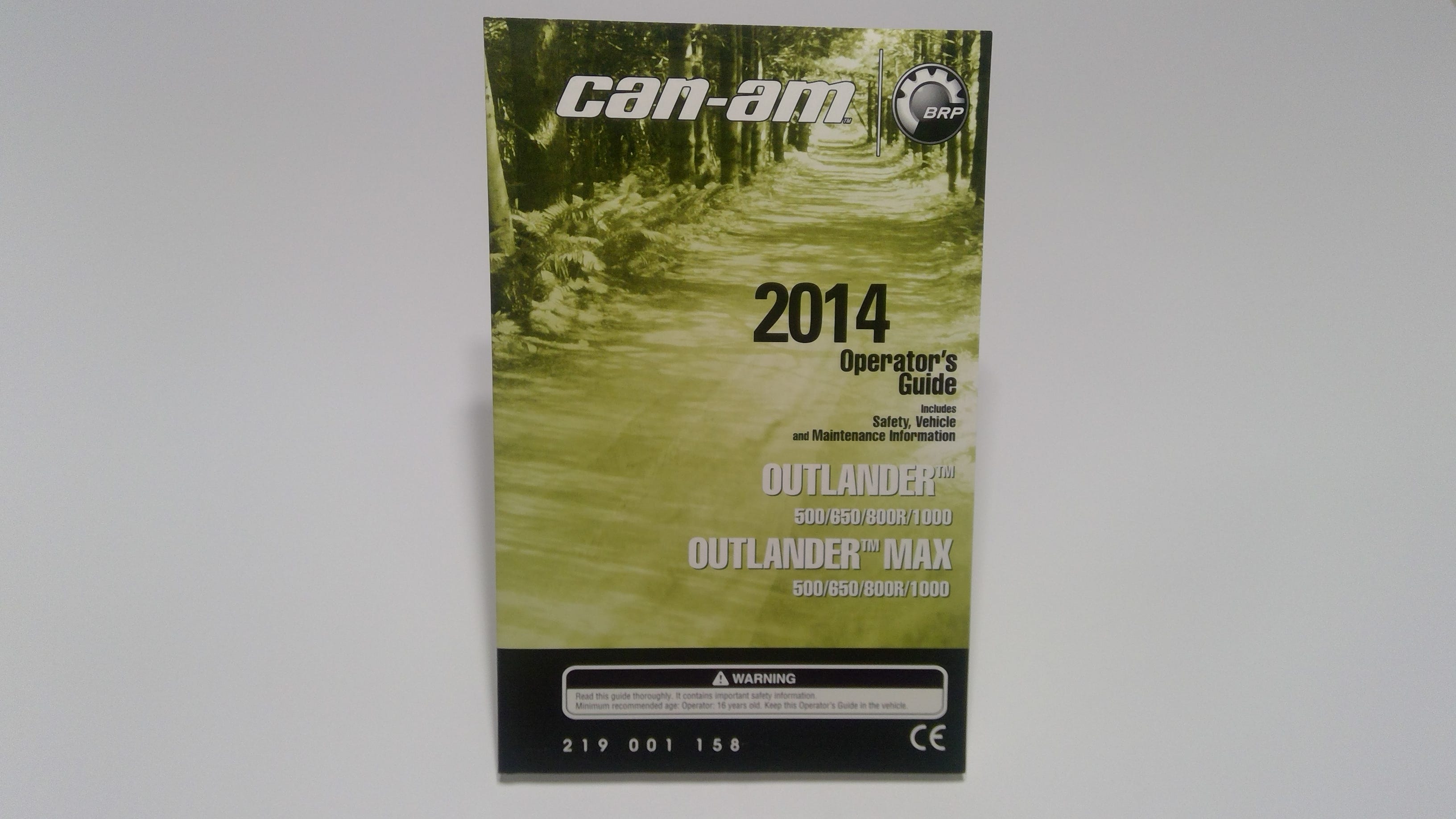 Fits BRP Operator Guide 2014, OEM Part # 219001158