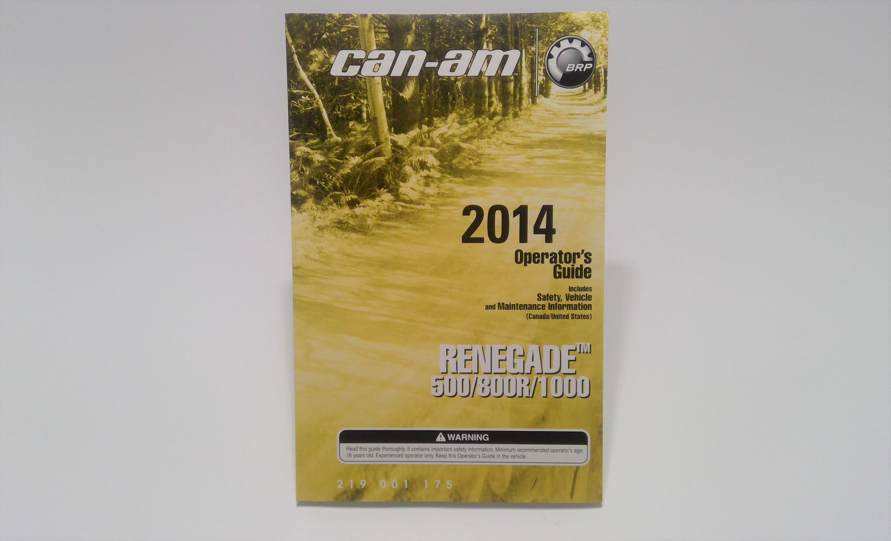 Fits BRP Operator Guide 2014, OEM Part # 219001175