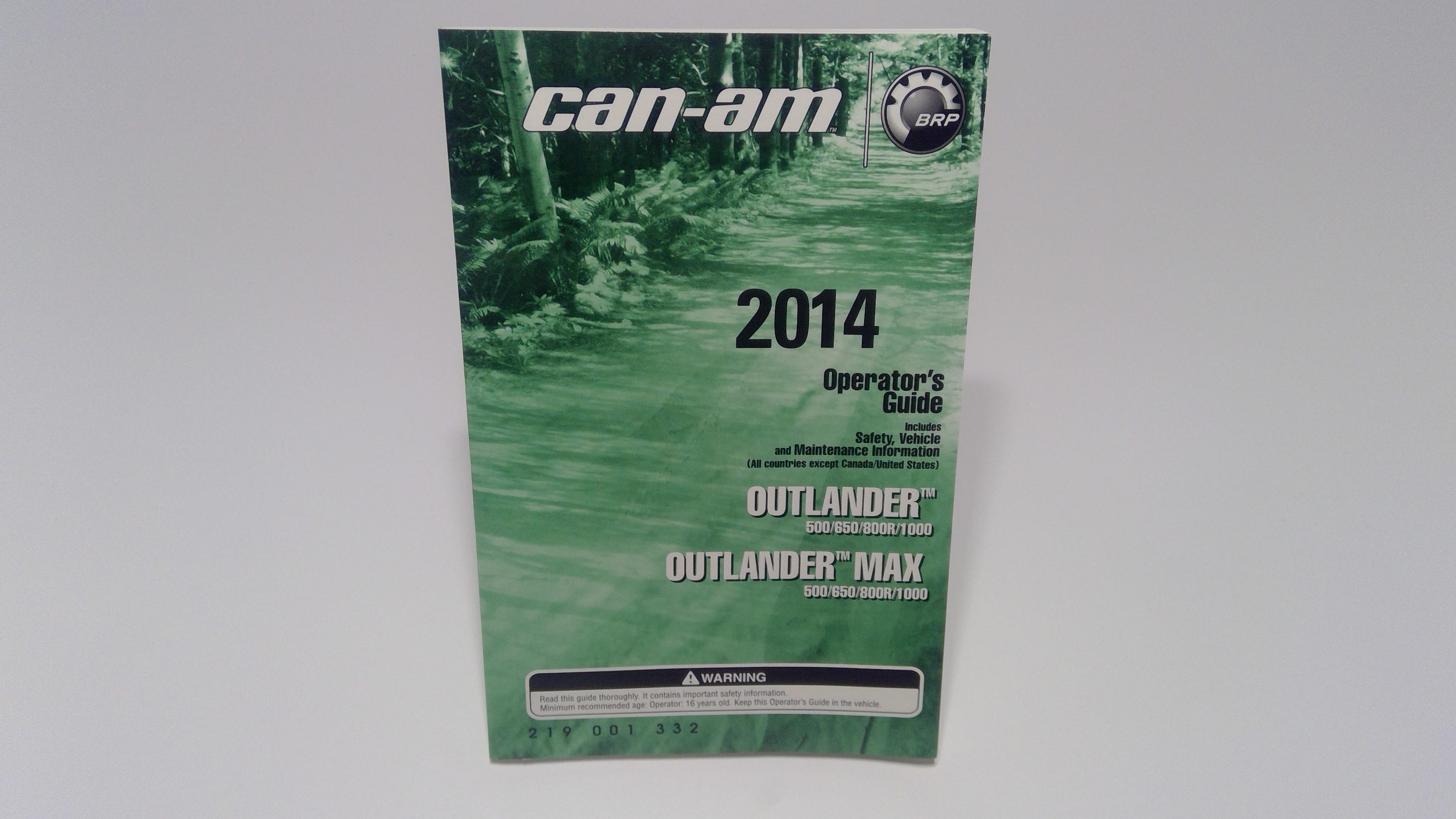 Fits BRP OPER Guide 2014, OEM Part # 219001332
