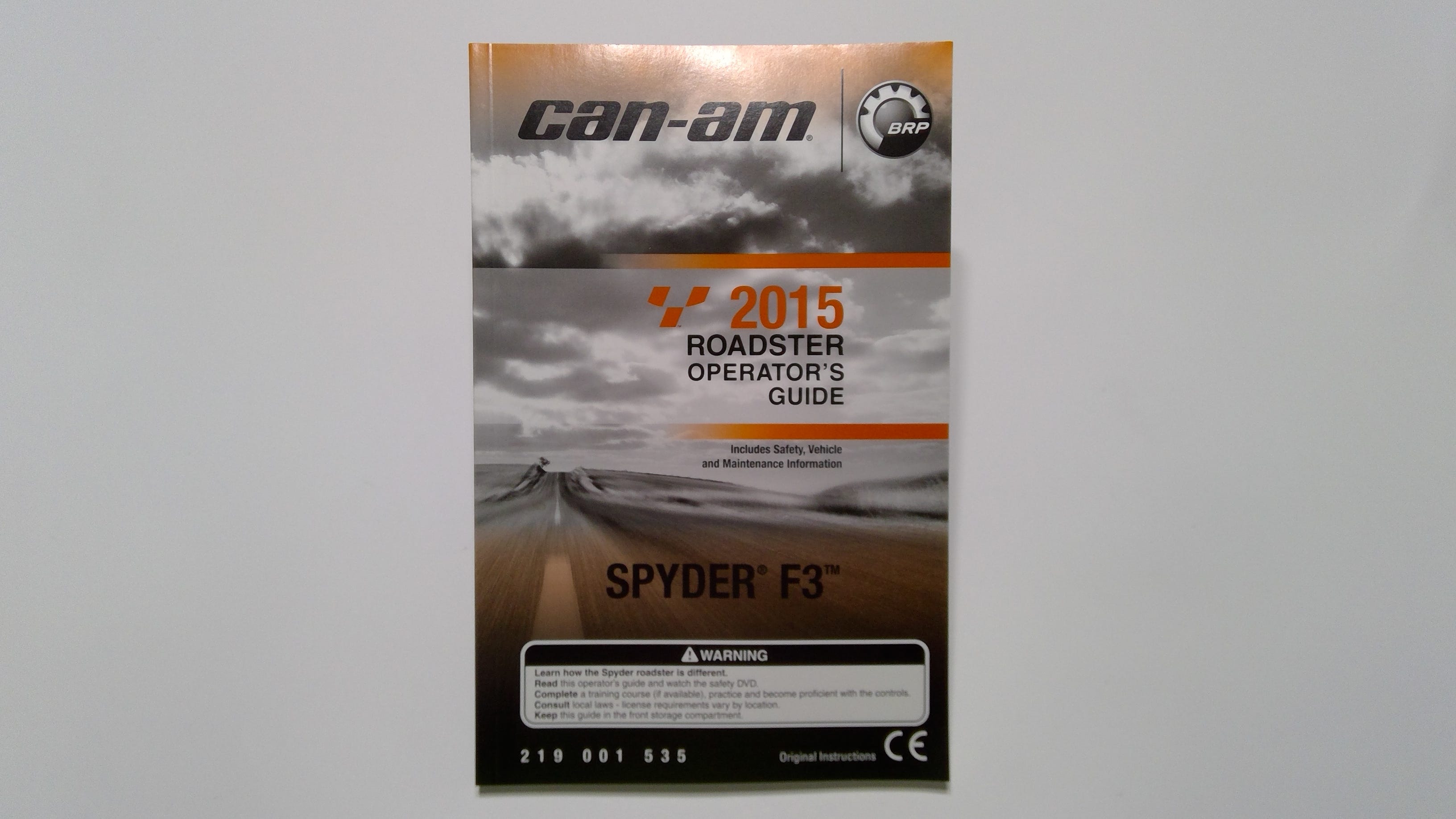 Fits BRP Operator Guide 2015, OEM Part # 219001535
