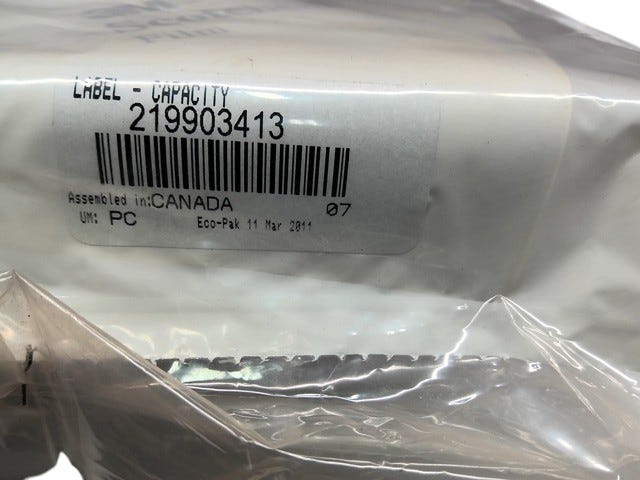 Fits 2011 Sea-Doo 230 Wake 430 / 230 Wake 510 Capacity Label, OEM Part # 219903413