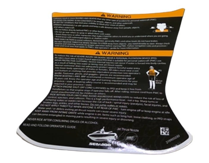 Fits Sea-Doo Principal Decal, OEM Part # 219905030