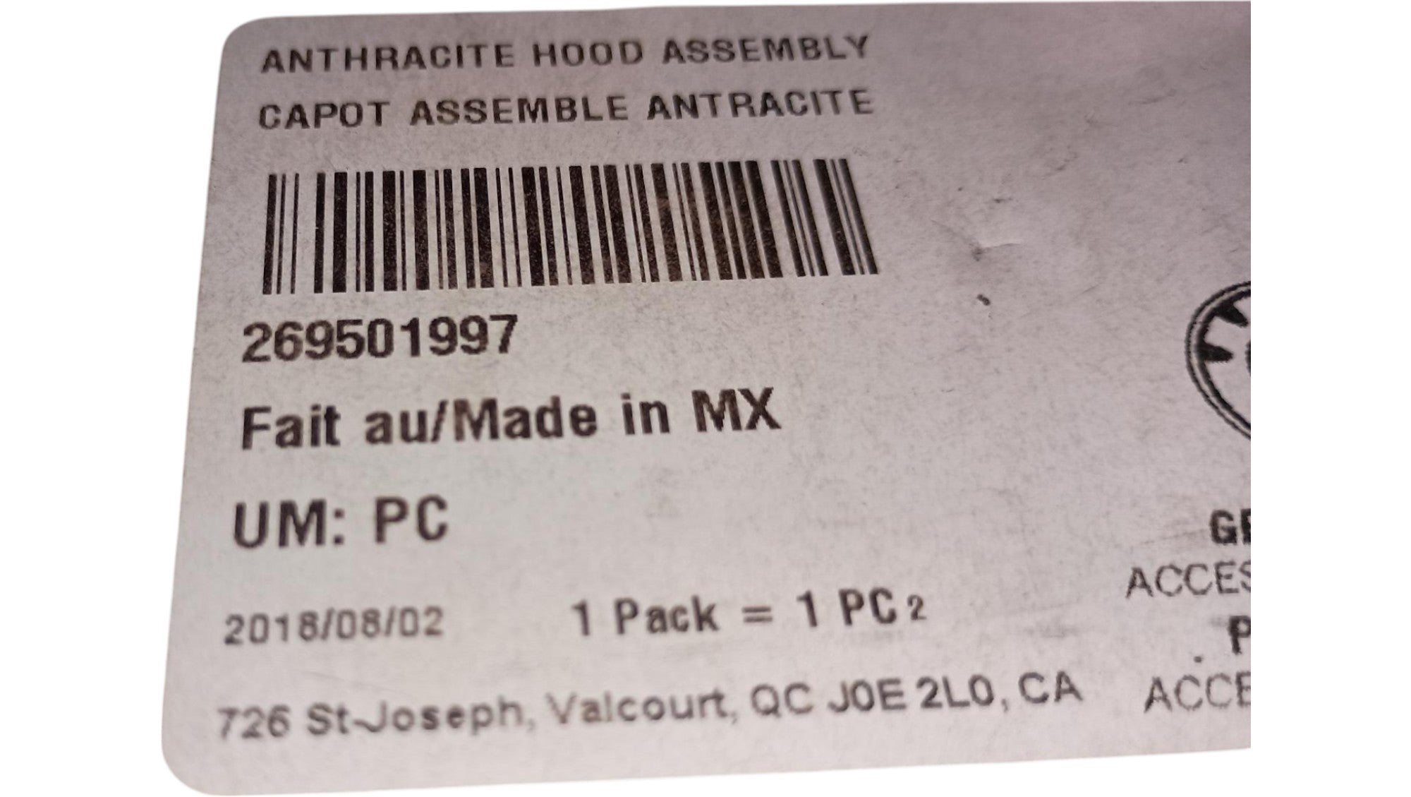 2014 Fits Sea-Doo GTX Ltd 215 Anthracite Hood Assembly, OEM Part # 269501997 - Vintage image