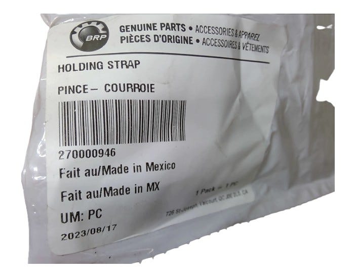 Fits BRP Holding Strap, OEM Part # 270000946