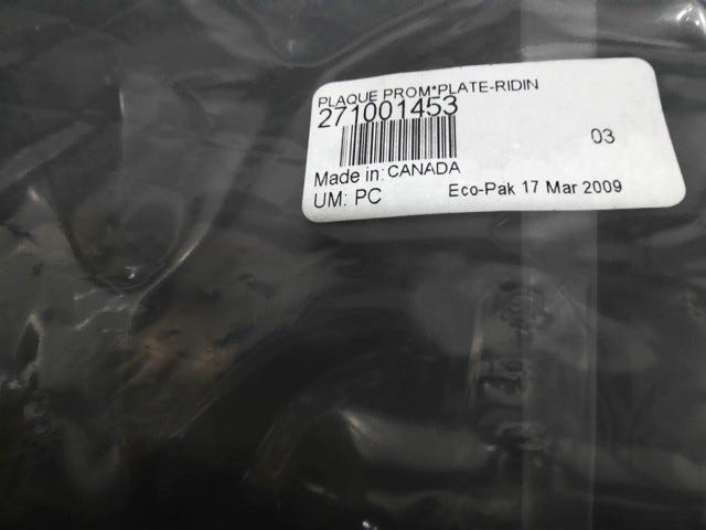 Fits 2007 Sea-Doo 3D 947 DI Plate Riding, OEM Part # 271001453