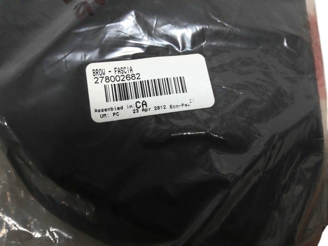 Fits 2012 Sea-Doo 180 Challenger & Challenger SE 215 / 180 Challenger SE 260 Fascia Bezel, OEM Part # 278002682