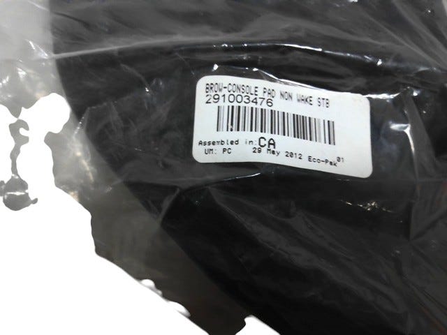 Fits 2012 Sea-Doo 210 Challenger & Challenger S 260 Console BROW PAD Starboard, OEM Part # 291003476