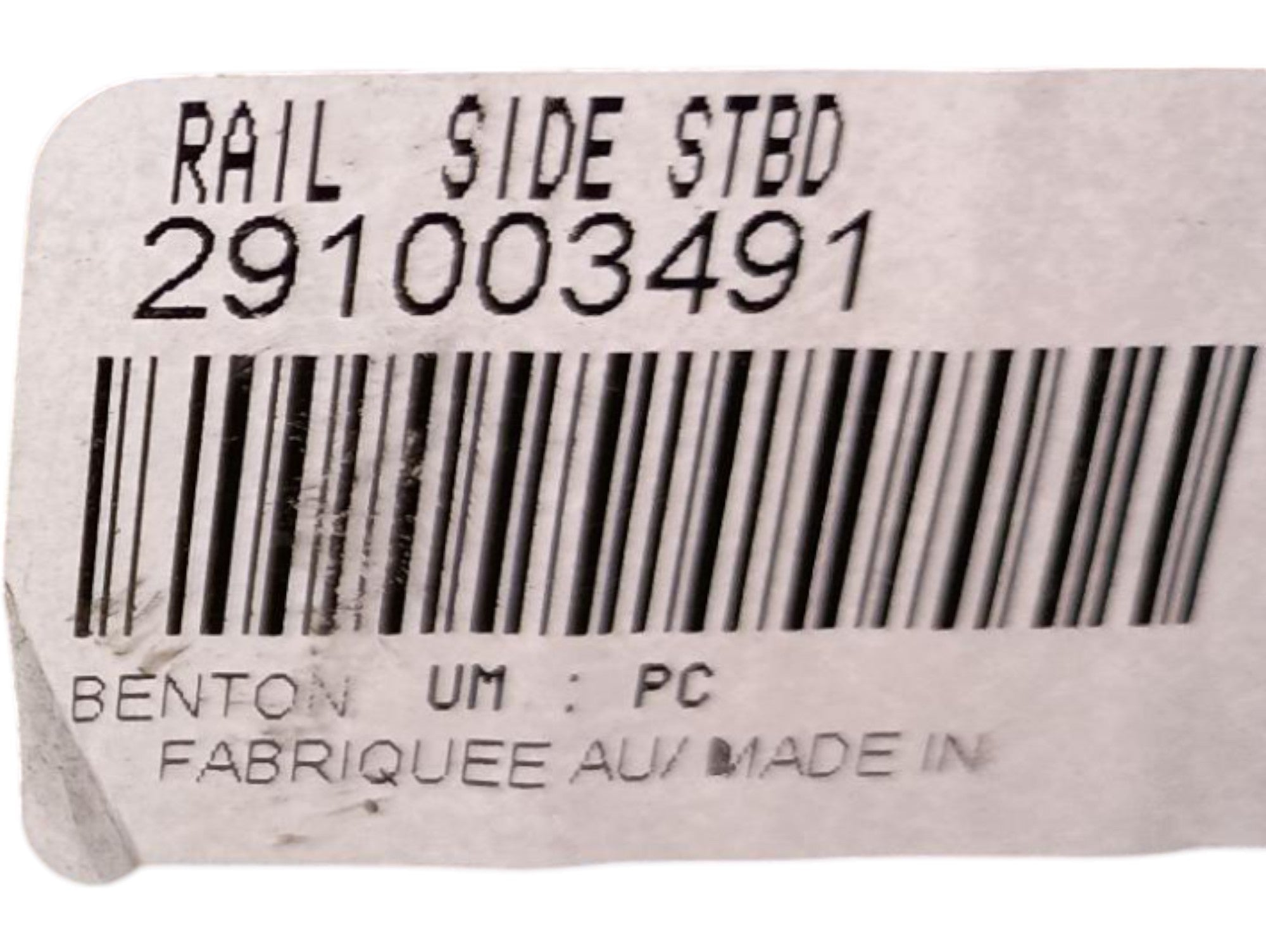 2011-2012 Fits Sea-Doo 200 Speedster 510 RH Side Rail Assy, OEM Part # 291003491 - Vintage image