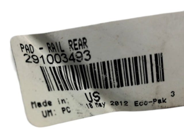 Fits 2011-2012 Sea-Doo 200 Speedster 510 PAD RAIL REAR, OEM Part # 291003493