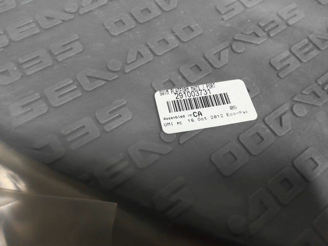 Fits 2012 Sea-Doo 230 SP 430 / 230 SP 520 SWIM Platform MAT Outside, OEM Part # 291003731